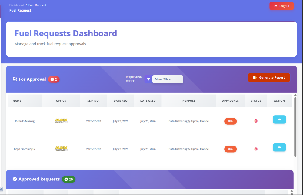 Motorpool & Fuel Approval Suite